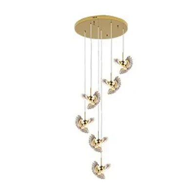 suspension à led pour escalier design créatif et rotatif