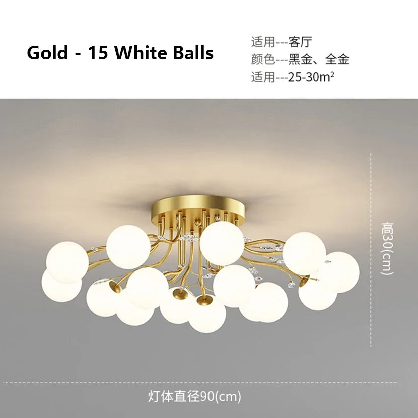 lustre en verre cristal design moderne pour décoration intérieure