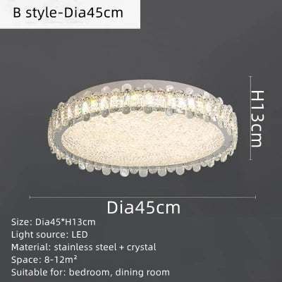 plafonnier led rond moderne en cristal pour restaurant hôtel 2022