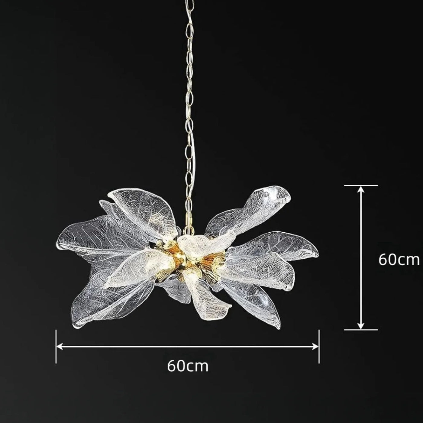 lustre moderne en métal avec design élégant et feuilles décoratives
