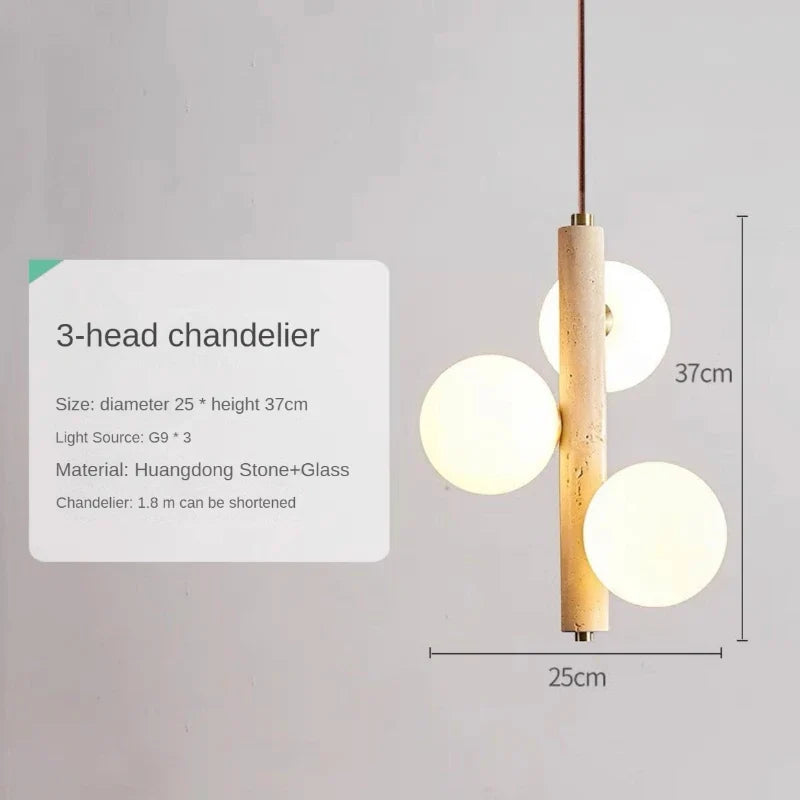 lustre créatif en pierre pour éclairage intérieur moderne