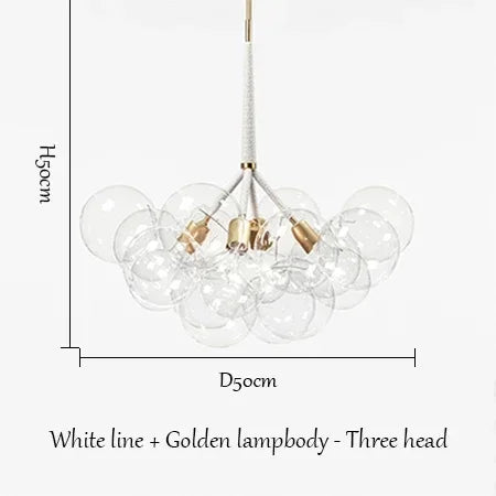 lustre moderne en verre à bulles pour décoration intérieure