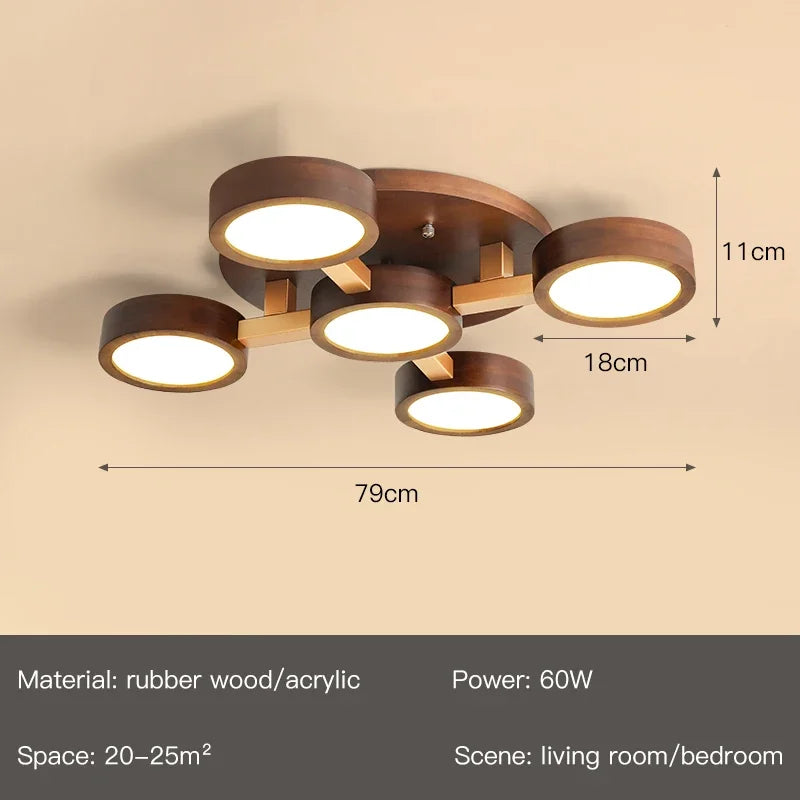 lustre moderne nordique design en bois pour intérieur contemporain