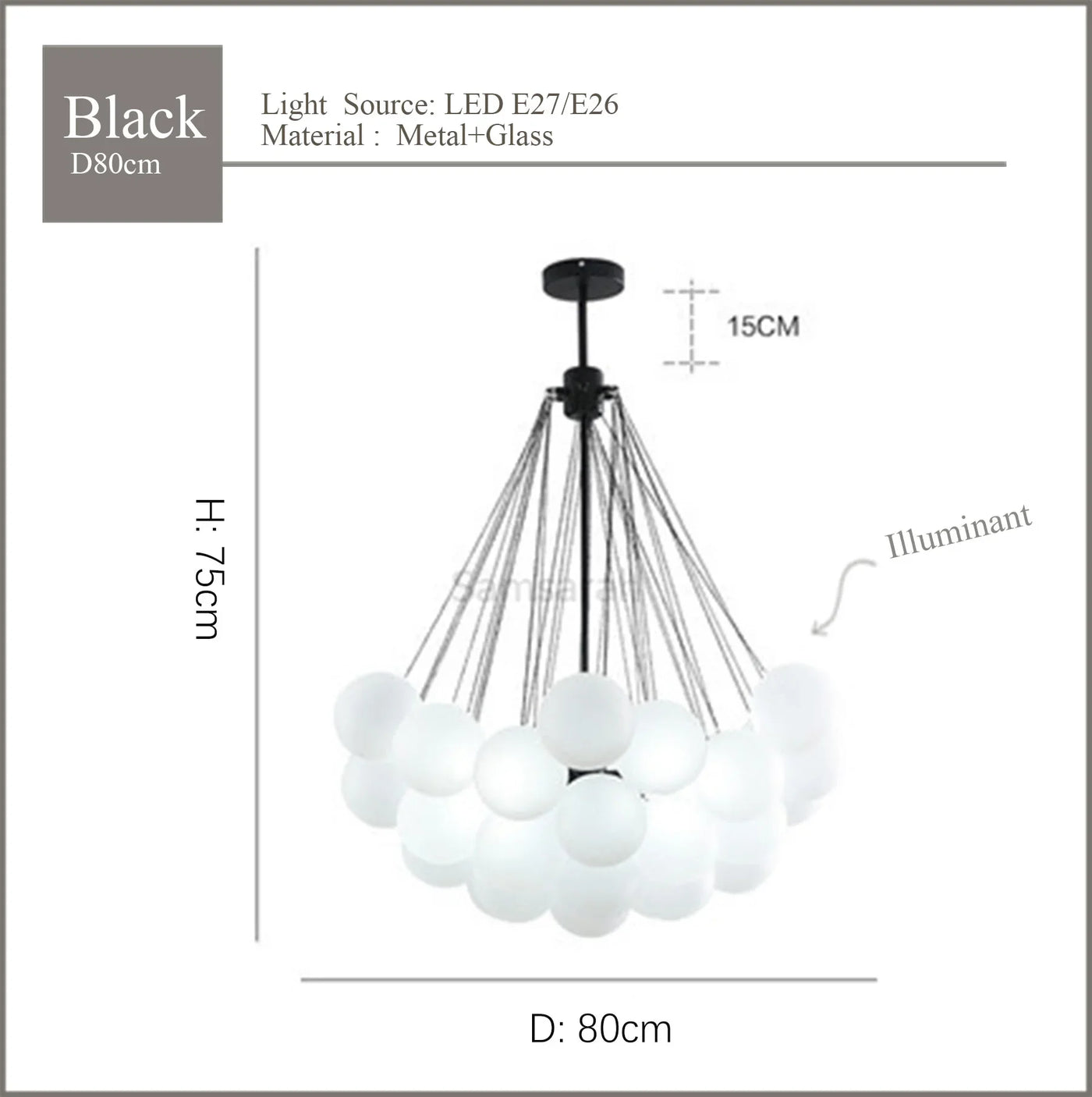 suspension en verre au design nordique pour décoration intérieure élégante