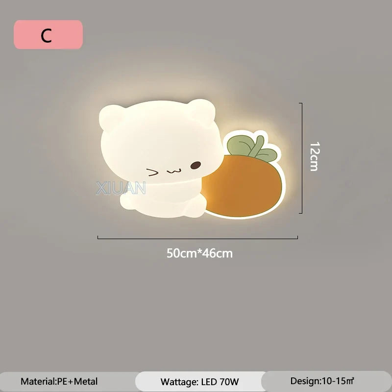 plafonnier led ours cartoon motif fruits pour enfants