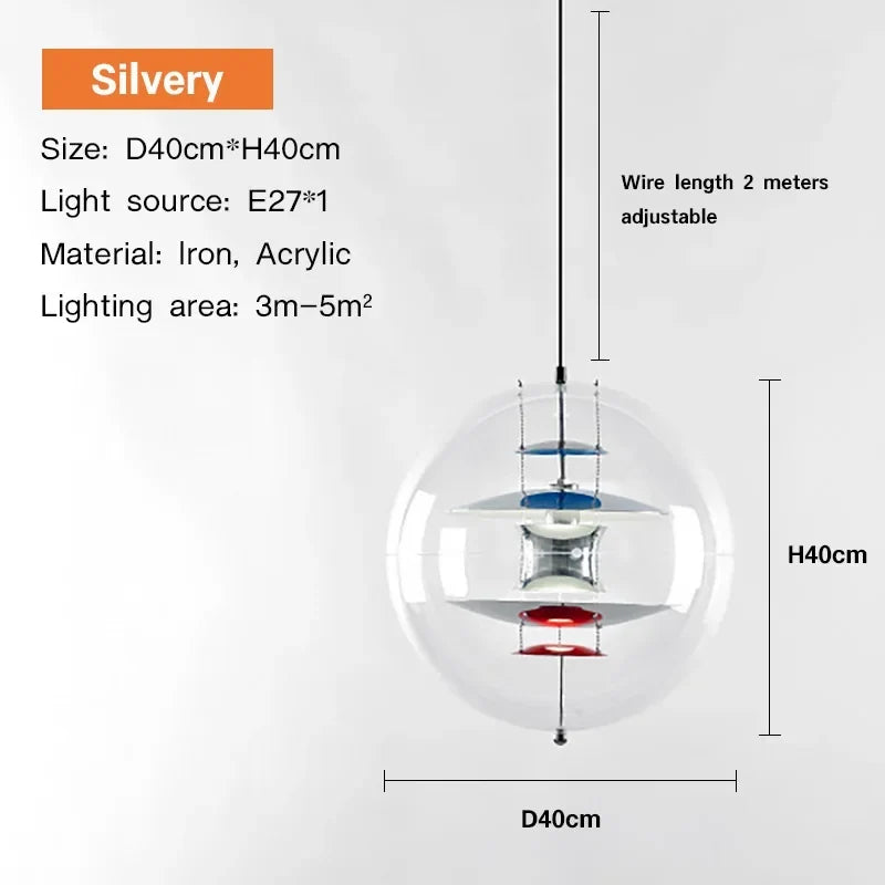 lustre moderne acrylique led danois art planète suspension