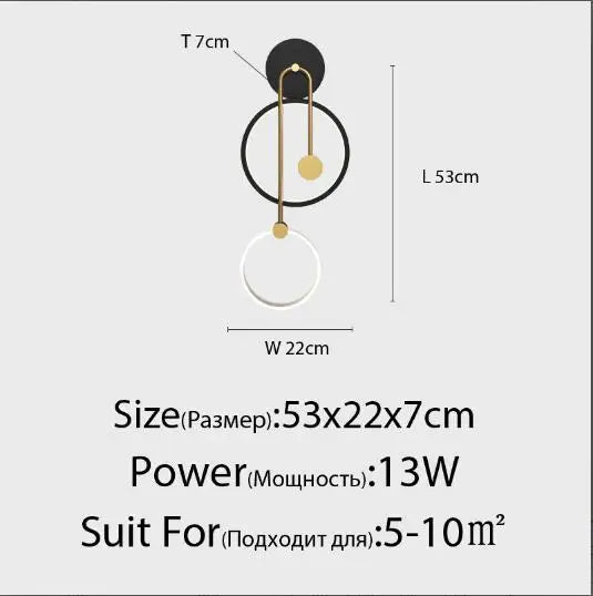 applique murale led ronde moderne décorative pour intérieur