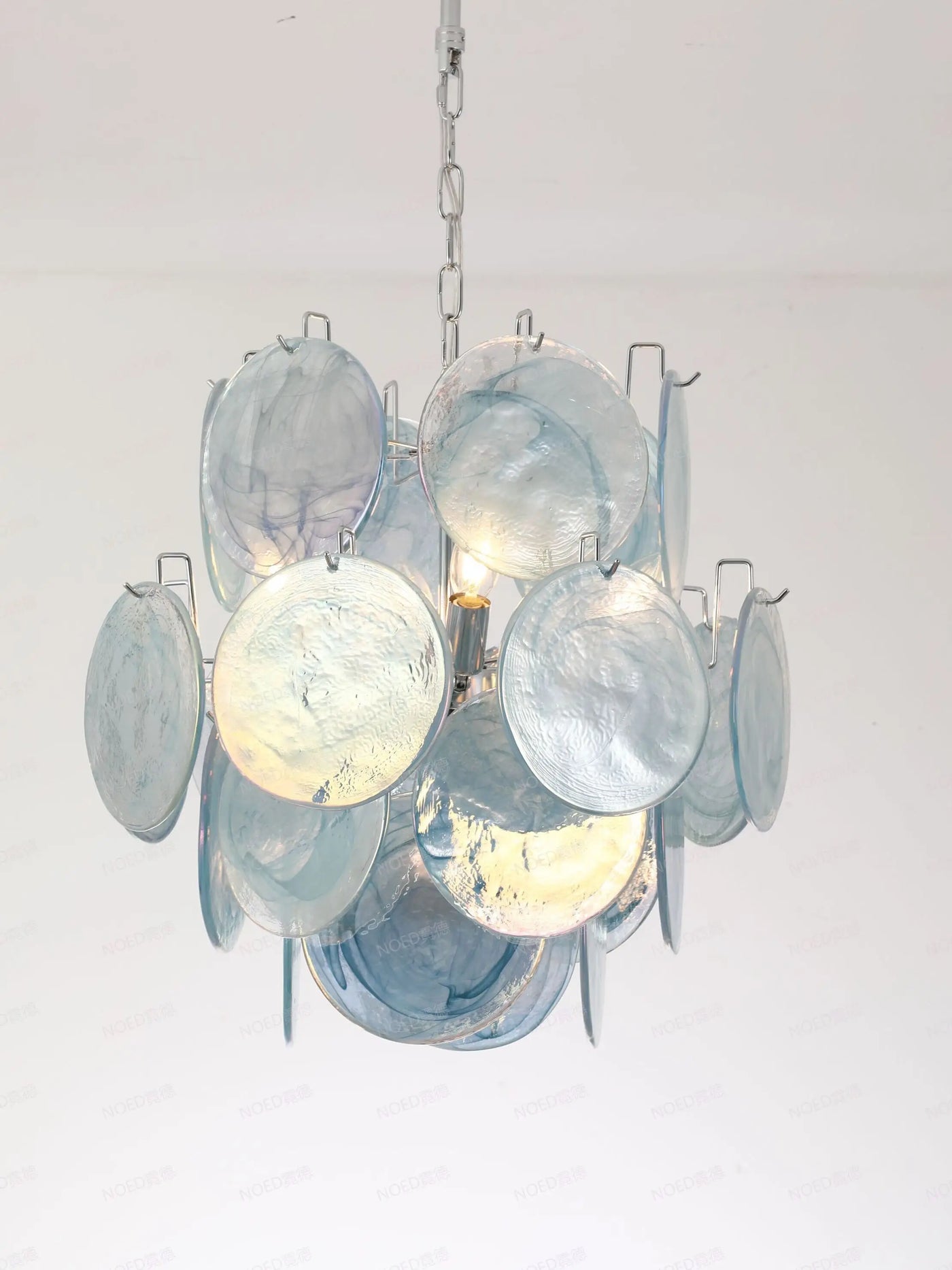 lustre suspendu en verre coloré fait main en italie