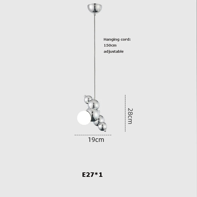 suspension design art déco en or chromé pour éclairage moderne