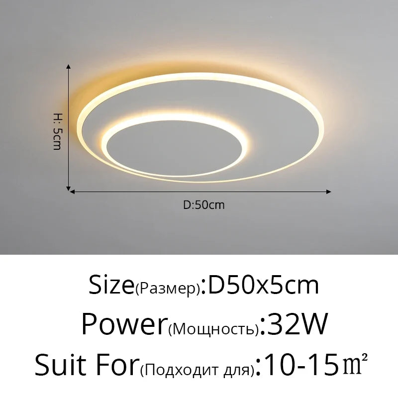 plafonnier moderne à leds avec télécommande pour éclairage intérieur