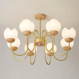 lustre nordique en bois massif pour décoration intérieure élégante