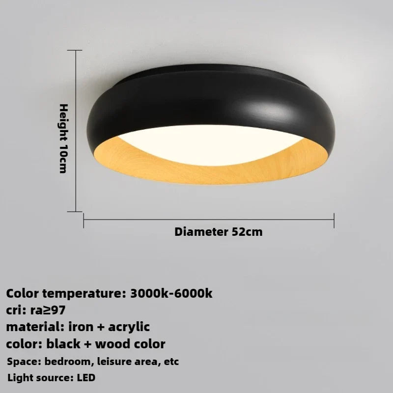lampe minimaliste japonaise rétro circulaire éclairage doux design élégant