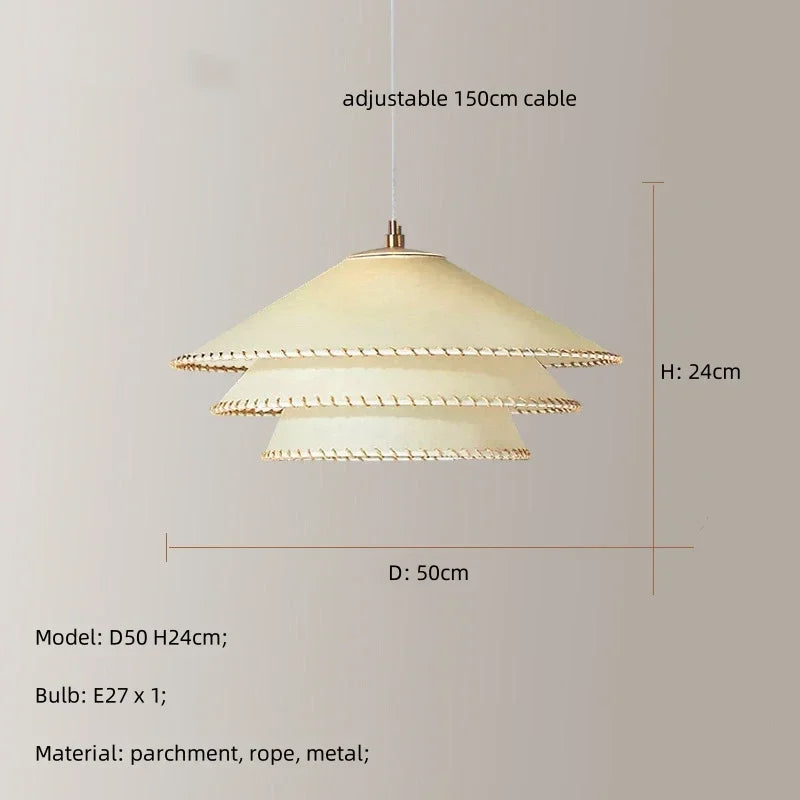 suspension wabi sabi en parchemin pour décoration intérieure