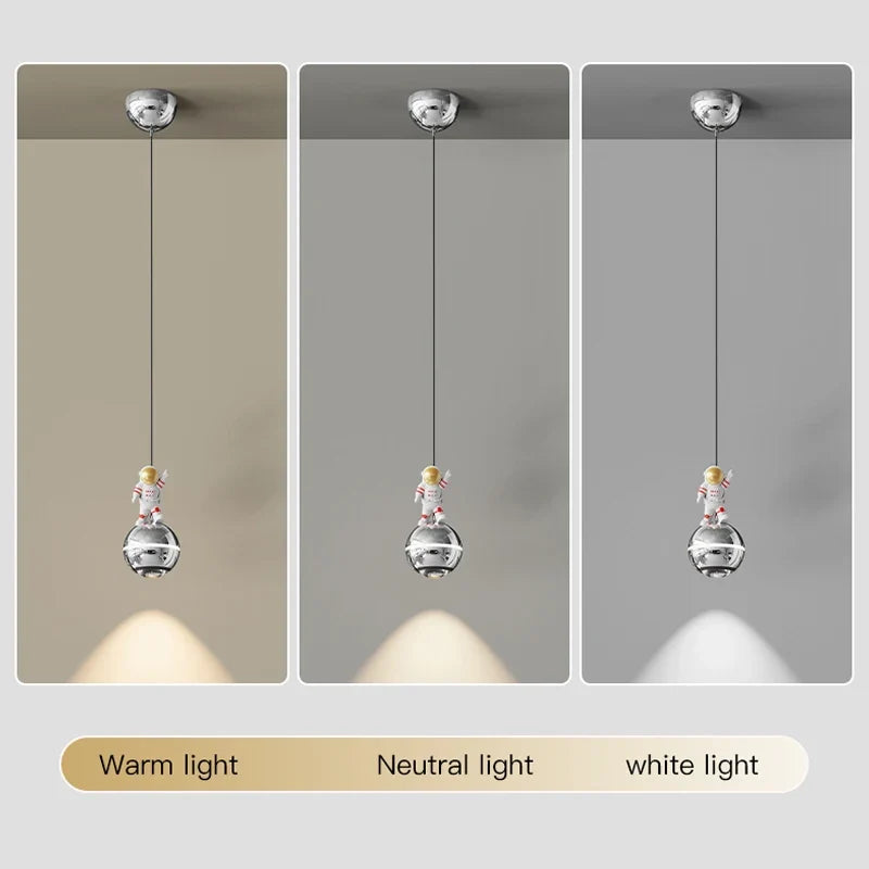 lustre moderne led design astronaute petites suspension
