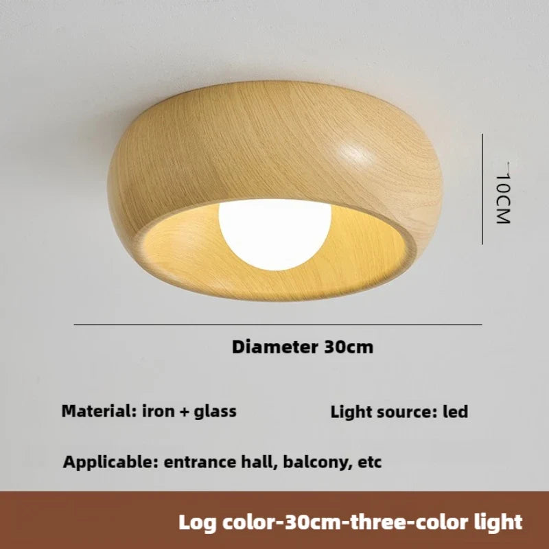 plafonnier minimaliste rétro en bois pour déco créative