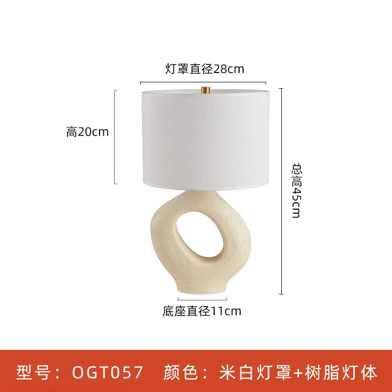 lampe de bureau moderne design en résine wabi-sabi décorative et artistique