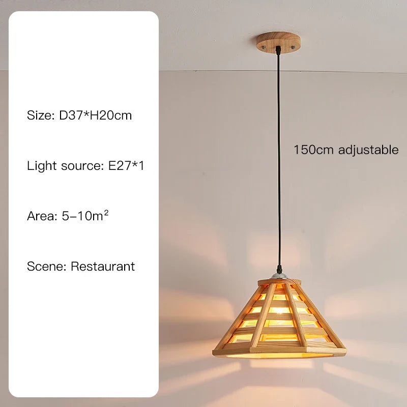 suspension en bois moderne avec éclairage led pour intérieur