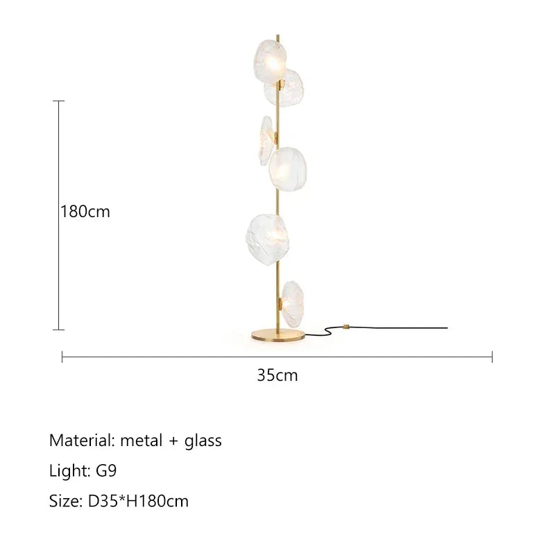 Scandinavia Glass Shade Led Floor Lamp Living Room Home Decor Corner Sofa Bedroom Bedside Standing Table Light