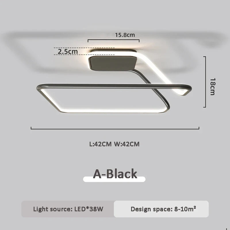 plafonnier moderne réglable avec télécommande pour décoration intérieure