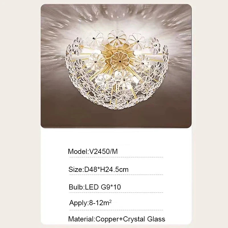 plafonnier en verre cristal luxe design nordique pour intérieur moderne