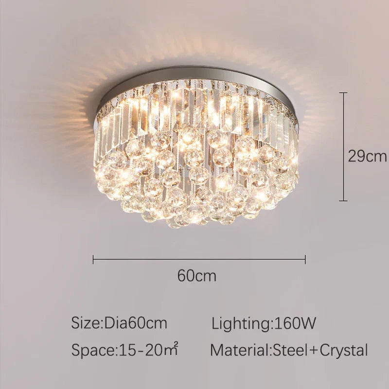 Plafonnier Led en cristal de luxe