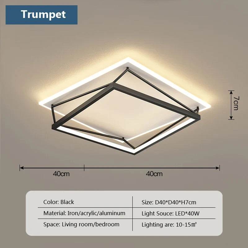 lampe de suspension led moderne carrée ronde industrielle