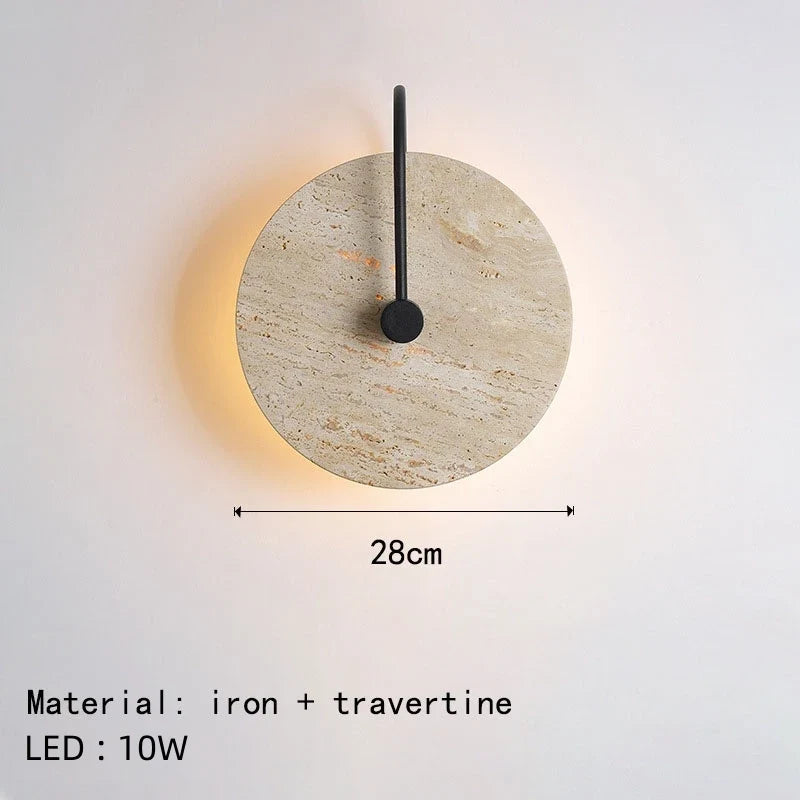 applique murale led ronde en pierre métal noir pour hôtel boutique escaliers