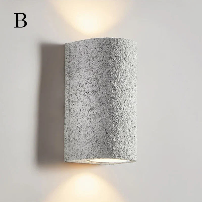 applique murale led wabi-sabi japonais rétro en ciment