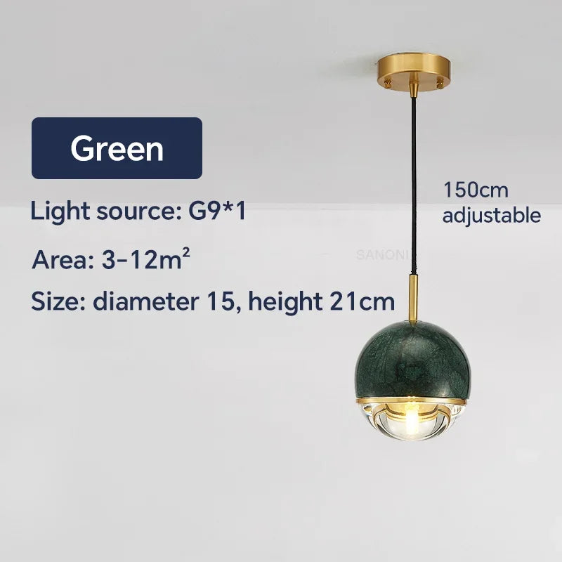 suspension nordique en marbre et cuivre design moderne
