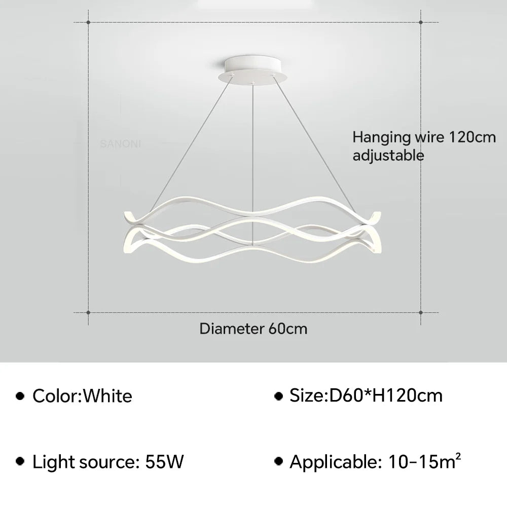 suspension moderne à led pour décoration intérieure élégante et luxueuse
