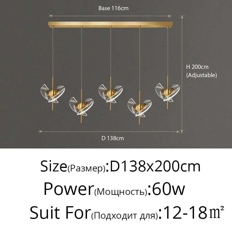 lustre moderne en cuivre pour décoration créative intérieur élégant