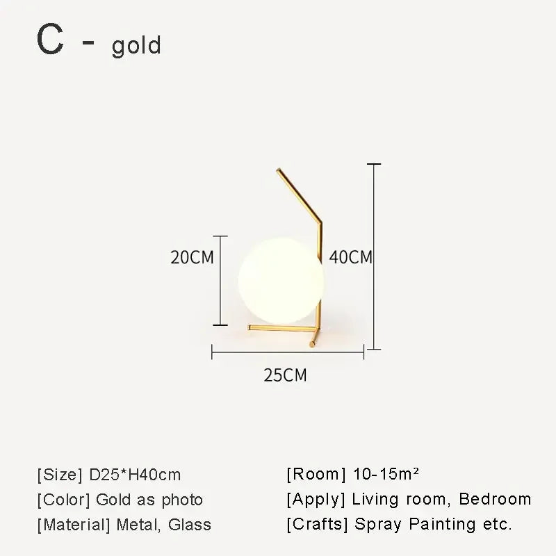 lampe à poser nordique en verre pour décoration moderne