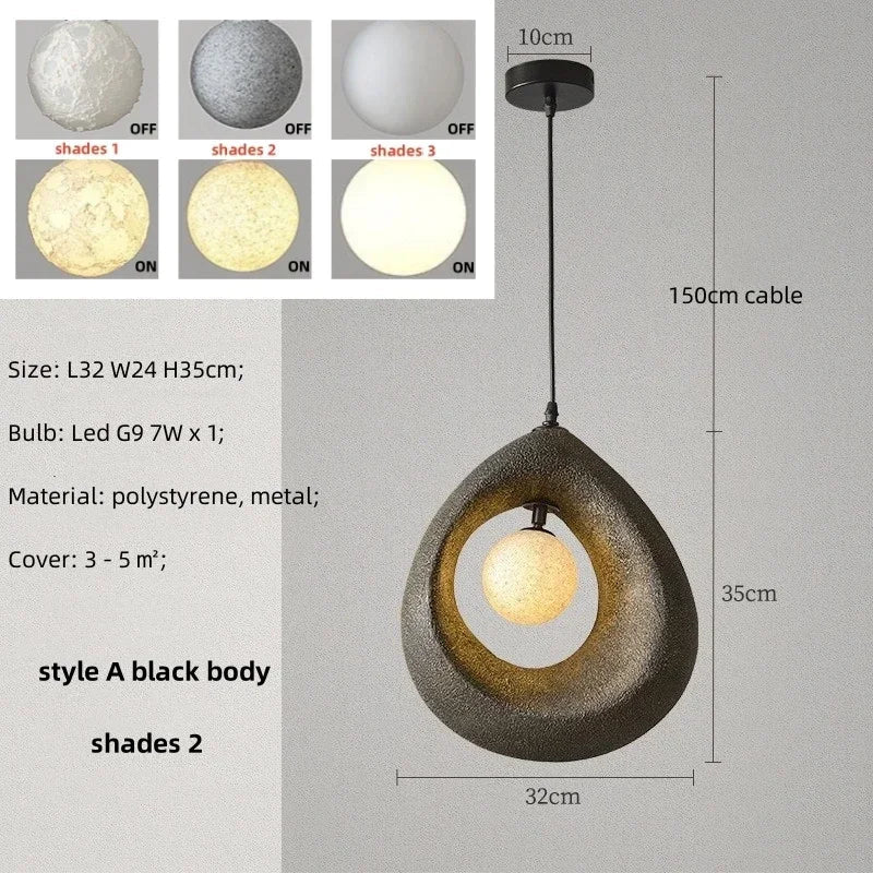 Nordique salle à manger suspension Led lumières Wabi Sabi Led suspension lampe chambre minimalisme suspension lampe décor à la maison éclairage intérieur lampe