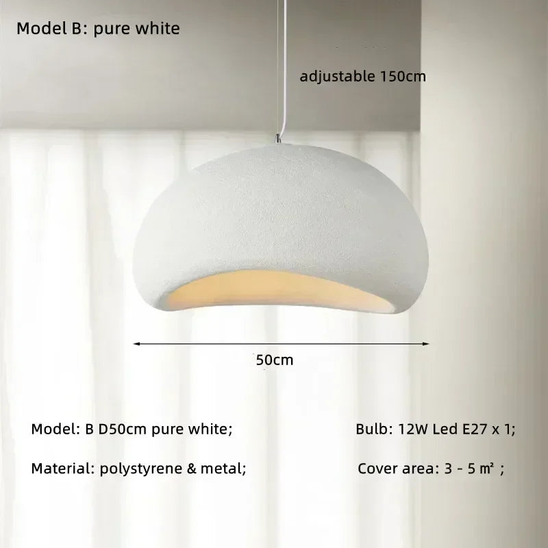 Japanese Pendant Light Resin Suspension Ceiling Chandelier Hanging Lamp for Living Dining Room Kitchen Loft Staircase