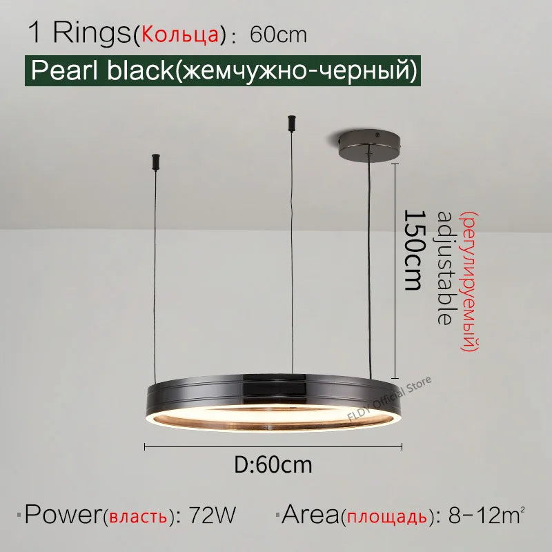lustre moderne nordique éclairage suspension lampe ronde plafonnier
