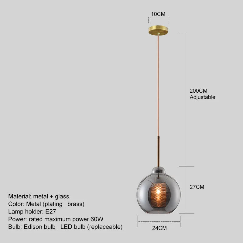Suspension modernes nordiques pour salle à manger abat-jour en boule de verre cuisine chambre chevet décor lampe suspendue lustres luminaire
