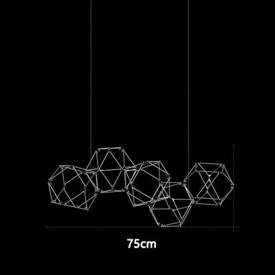lustre luciole polygonal design nordique en acier inoxydable