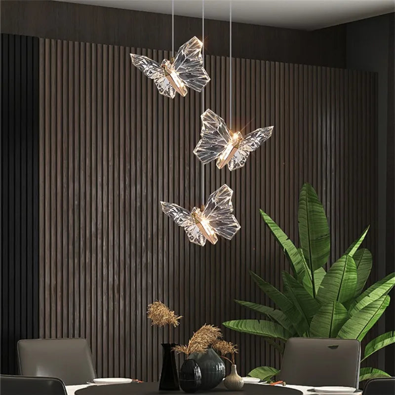 suspension en cristal nordique à led pour décoration moderne