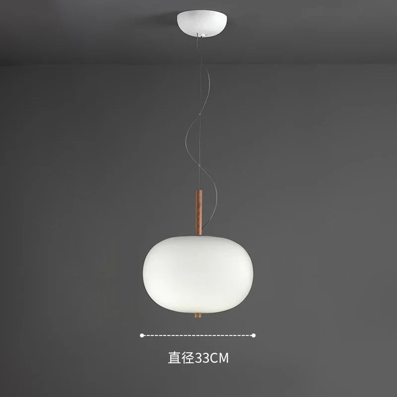 Kobuc Design nordique salon suspension avec grande boule ronde abat-jour en verre créatif bois lustre salle à manger chevet