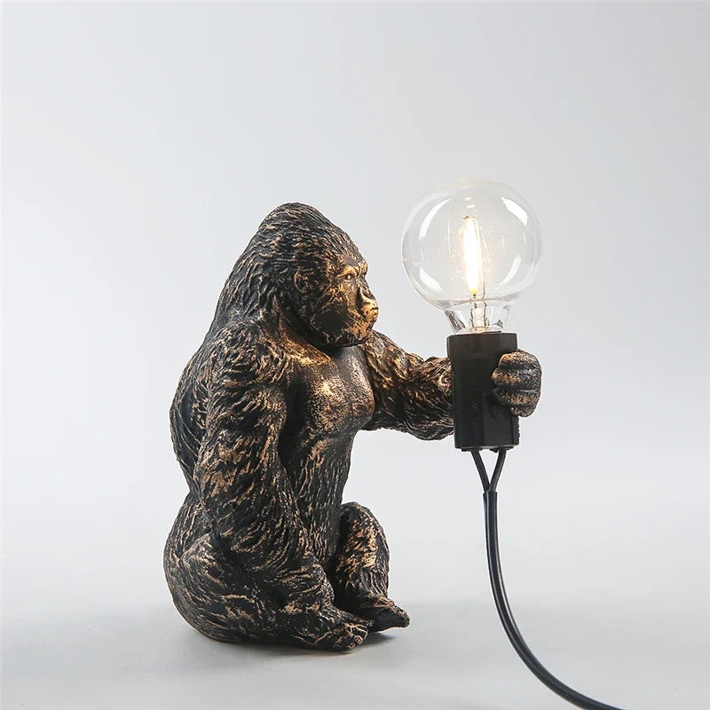 lampe à poser nordique king kong en résine personnalisable animaux