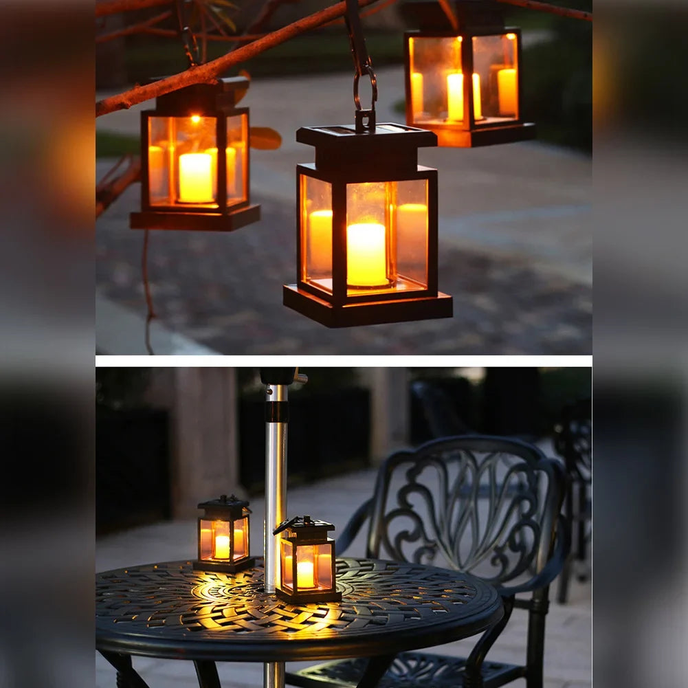 lanternes solaires suspendues lumineuses pour jardin et cour