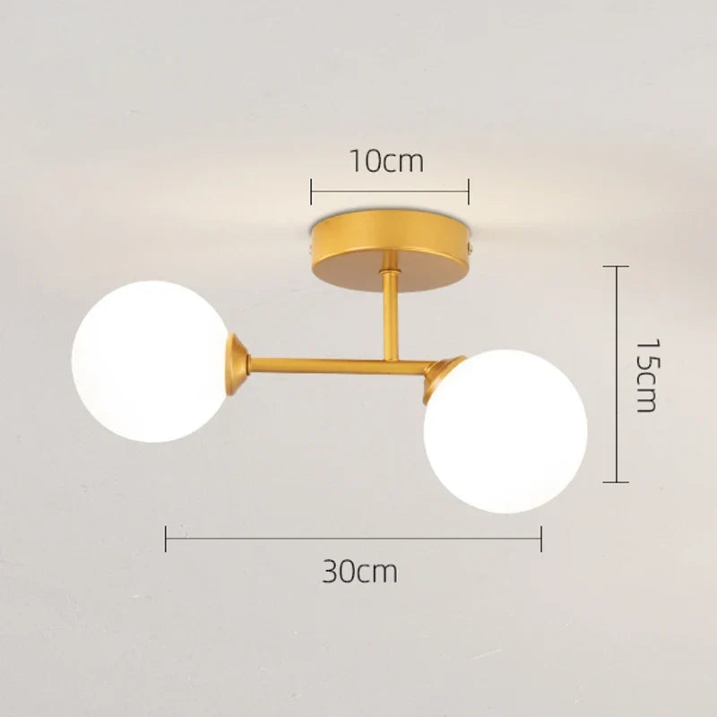 led plafonnier décor intérieur chambre salon couloir boule nordique