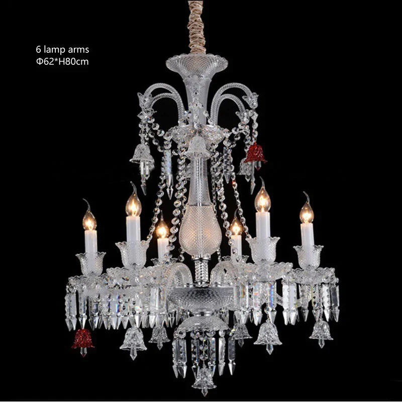 lustre en cristal transparent pour un éclairage élégant et raffiné