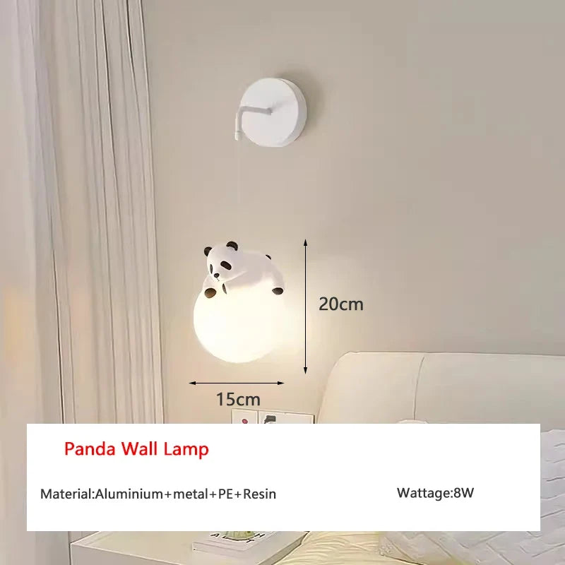 Résine Panda lampes suspendues chambre d'enfants suspension chambre chevet lustre pour bébé enfants crèche école Panda lumière