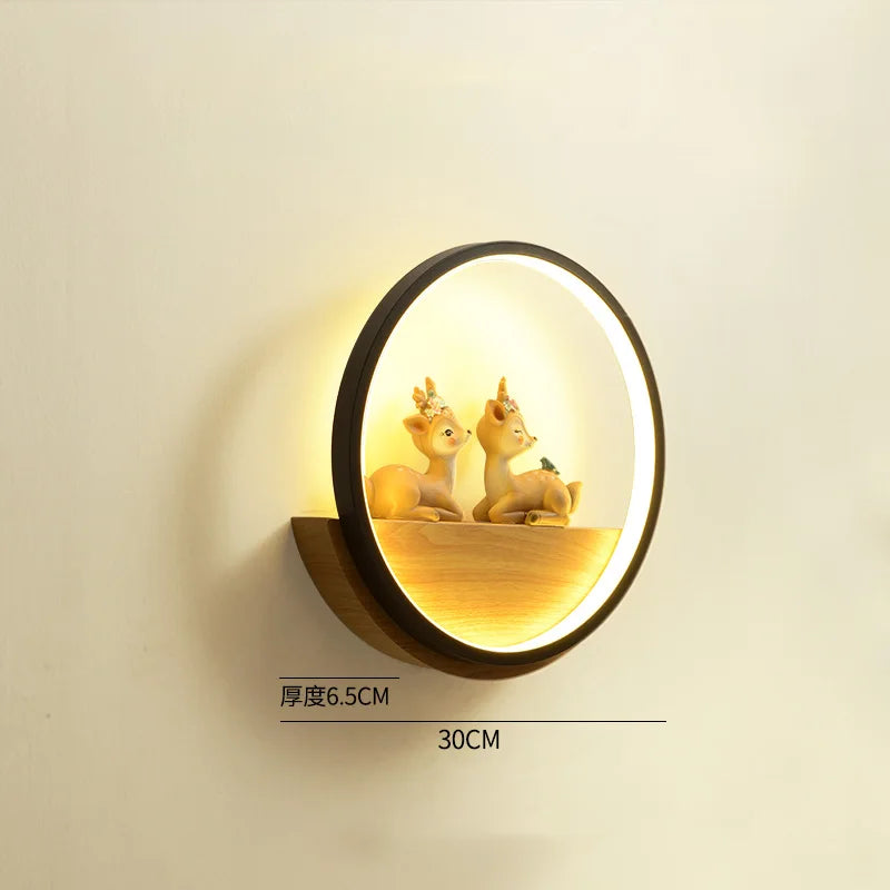 applique murale led en bois décorative pour chambre d'enfant