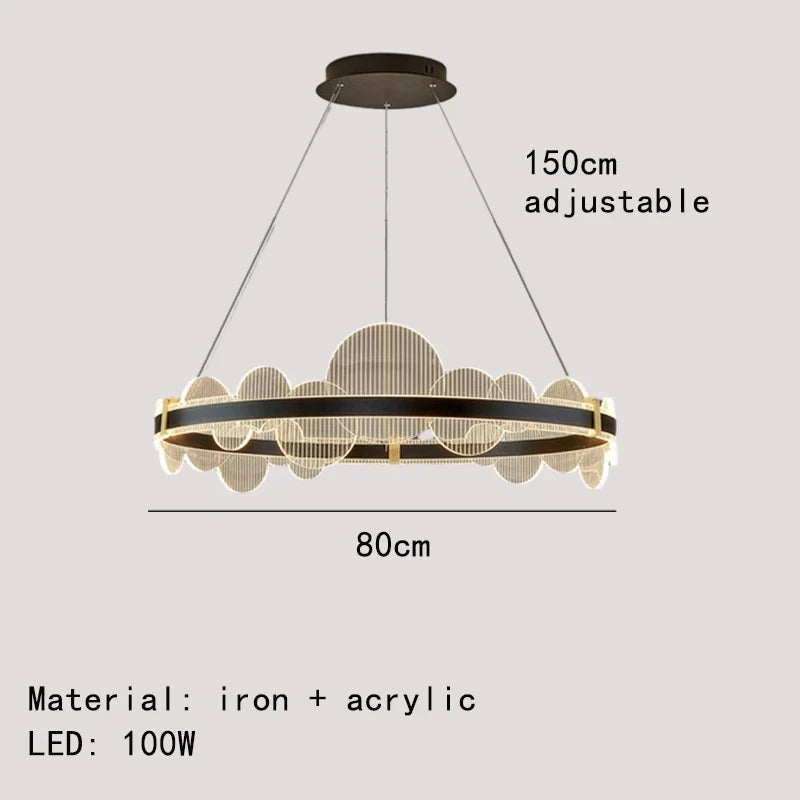 lustre acrylique avec télécommande et intensité réglable pour divers espaces