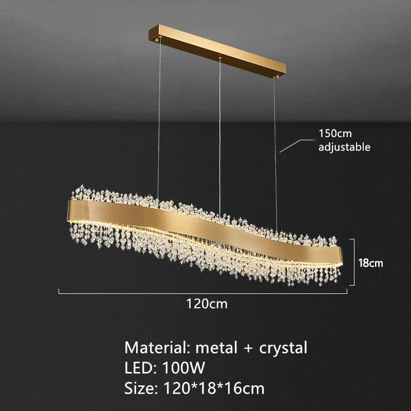 lustre led en cristal moderne hauteur réglable décoration maison