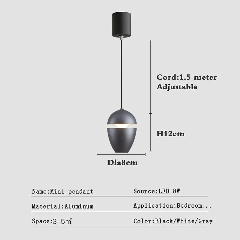 Lamp Nordic Minimalist Modern Bedside Pendant Light Fixtures , Single-Light Ceiling Light Fixture For Bedroom, Kitchen, Entryway