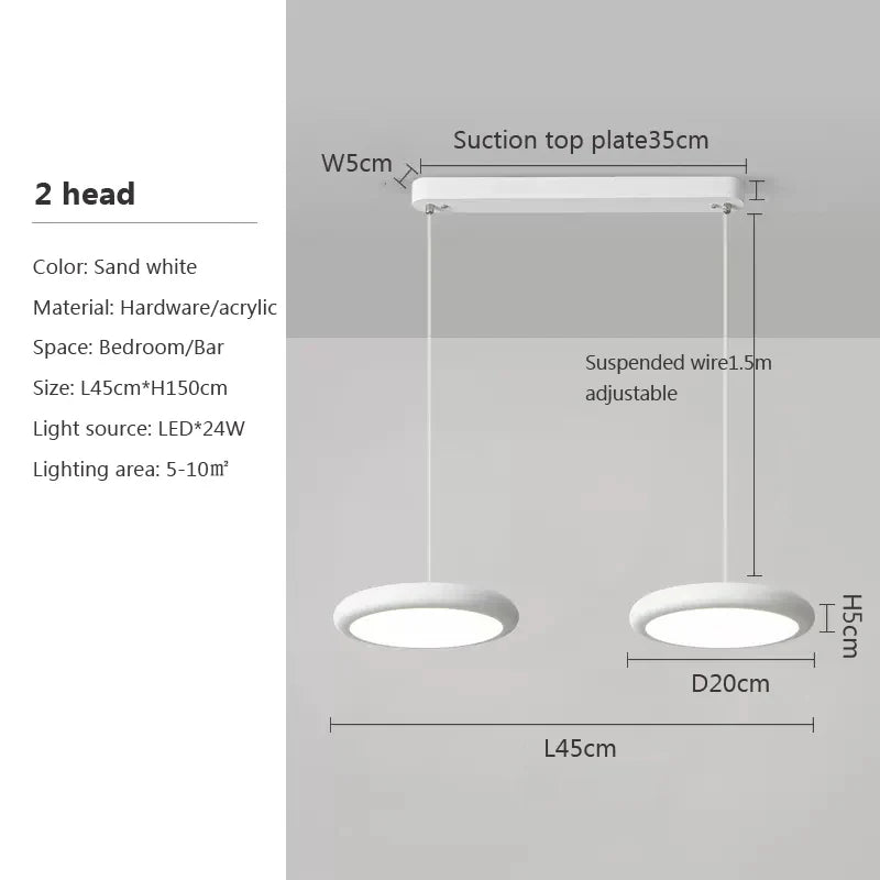 Nordique LED Suspension Lumière Vert 1-3 Tête Disque Lampes Suspendues Lustre Pour Salon Chambre Cuisine Salle À Manger Décor À La Maison Luminaire