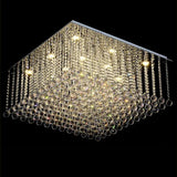 Lustre en cristal carré encastré pour salon de luxe lustres en cristal suspension LED lumière décoration de la maison lampe de ciel